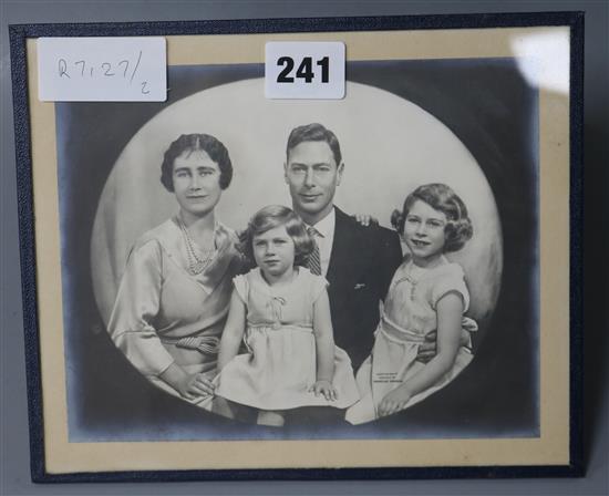 A portrait photograph of George V, the Queen Mother, and Princesses Elizabeth and Margaret by Marcus Adams